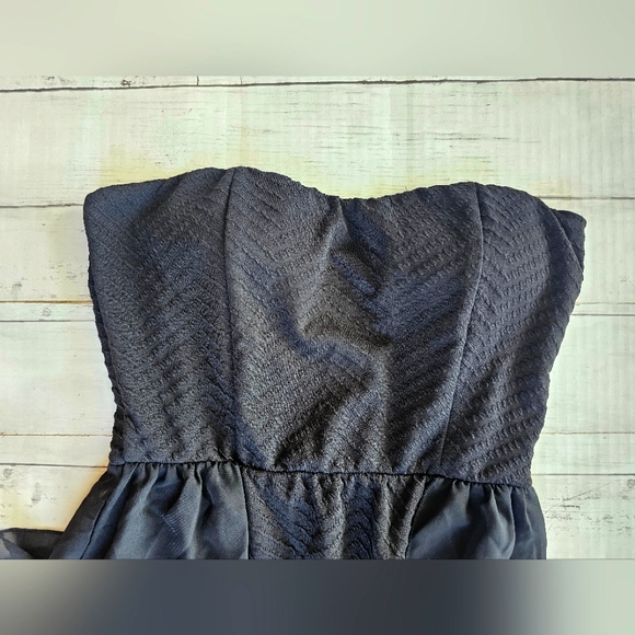 Rue21 Black Sleeveless High Low Sheer Chiffon Bustier Top Flowy Bottom Size M - Picture 5 of 10